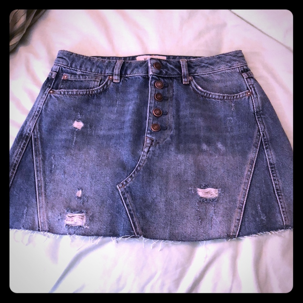 Free people button front denim skirt - Picture 2 of 5